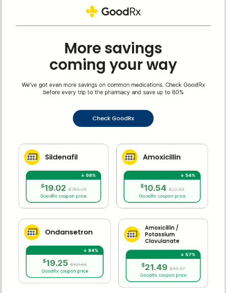 GoodRx More savings coming your way CTAs